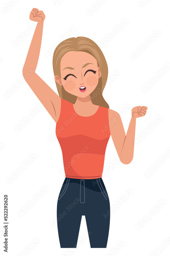 beautiful happy blond woman