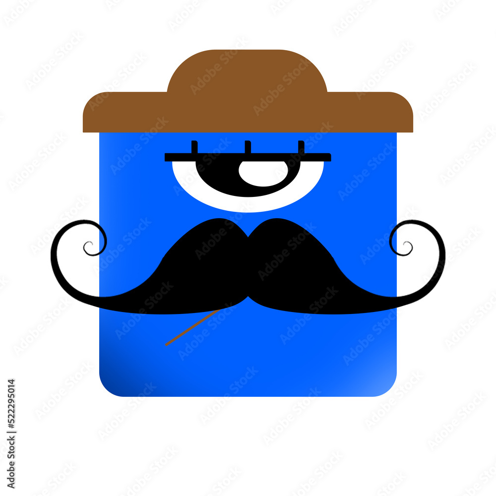 Vector mustache emoji Clipart Stock Illustration | Adobe Stock
