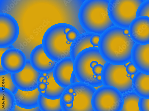 Oil Bubble background, Closeup Collagen Emulsion in Water. Vector Illustration.