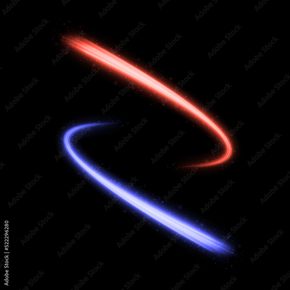 Neon shiny lines with light effect. Glittering dust light trail. Abstract magic motion lines. Shiny wave design element with sparkles and particles. Neon shiny lines with light effect. Glittering dust light trail. Abstract magic motion lines. Shiny wave design element with sparkles and particles.