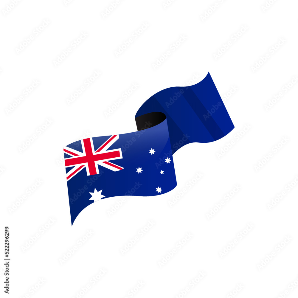 Wavy australia flag ribbon banner design Stock Vector Adobe Stock