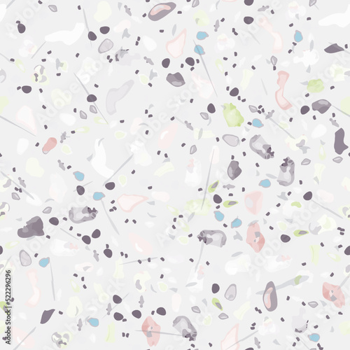 Terrazzo Texture Vector. Flooring Seamless Pattern