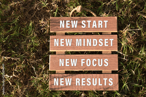 Foto Motivational and inspirational quote on wooden frame.