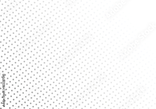 A Black and white gradient polka dot background pattern arranged at a diagonal angle on a white background