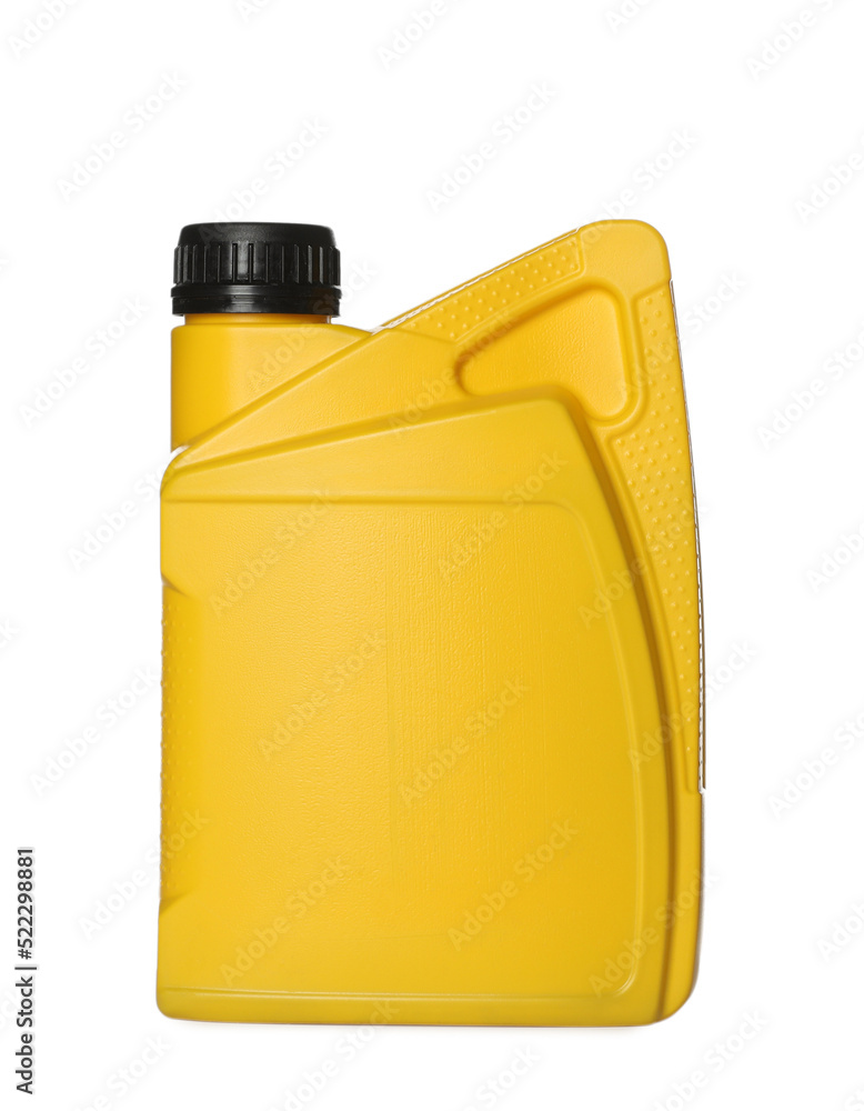 Motor oil in yellow container isolated on white Motor oil in yellow container isolated on white