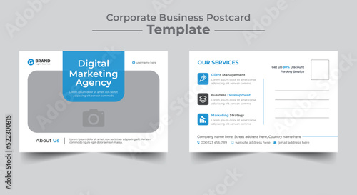 Corporate business postcard or eddm postcard design template layout, digital marketing business postcard