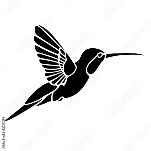 humming bird silhouette eps format vector illustration on a white background