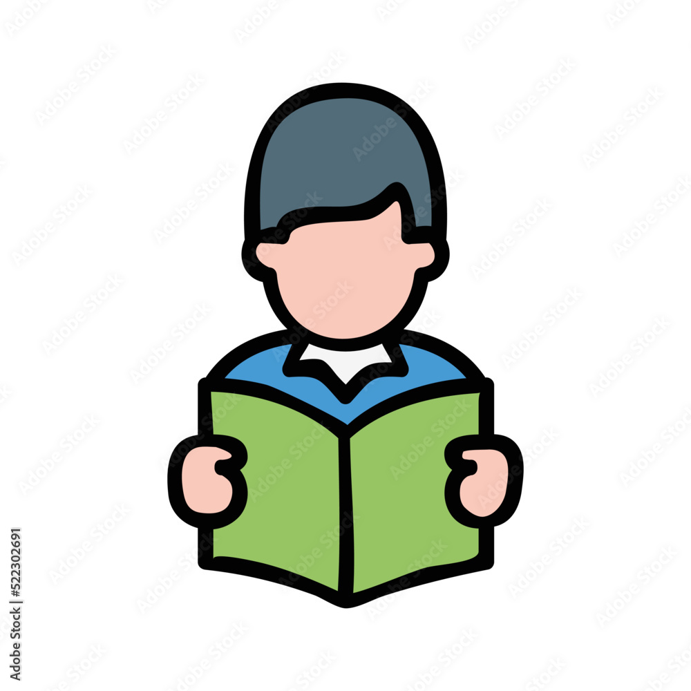Studying hand-drawn icon vector graphic illustration Studying hand-drawn icon vector graphic illustration
