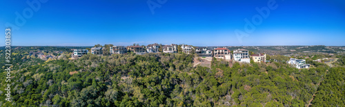 Austin, Texas- Mansions on top of a hill in a panoramic view