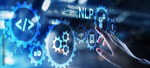 NLP Natural language processing concept. Artificial intelligence neural network.