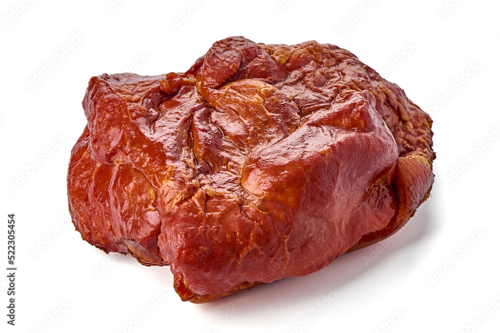 Hot Smoked ham, isolated on white background. Hot Smoked ham, isolated on white background.