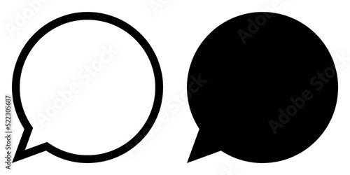 ofvs68 OutlineFilledVectorSign ofvs - speech bubble vector icon . isolated transparent . talk bubble sign . empty . black outline and filled version . AI 10 / EPS 10 . g11377