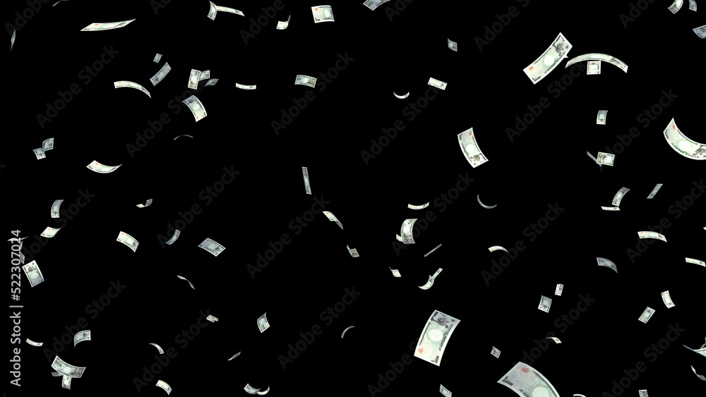 Money falling in black background 3D illustration. Money falling in black background 3D illustration.