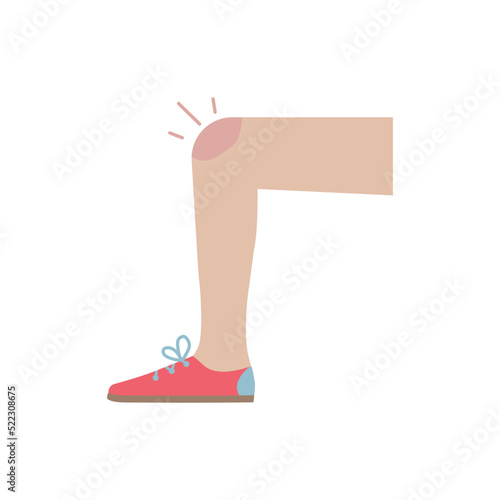 Knee injury icon cartoon. vector