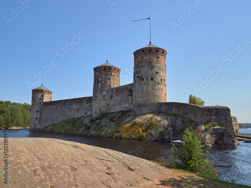 Summer view of the old Olavinlinna fortress in the Finnish city of Savonlinna.