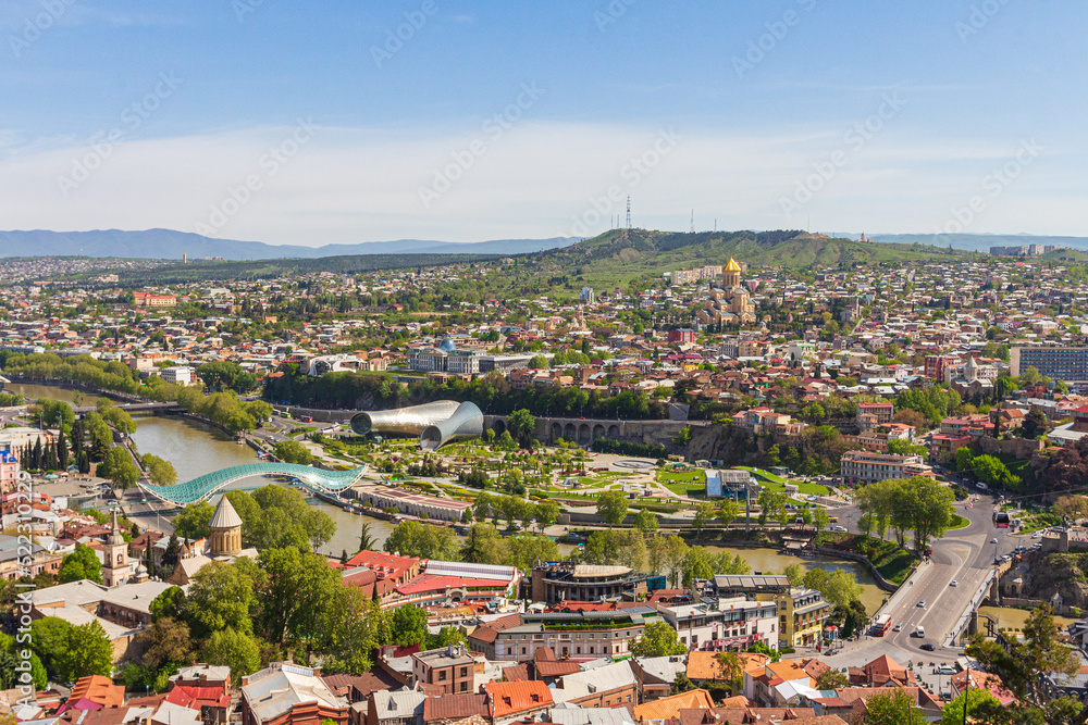 A beautiful panoramic view of the city of Tbilisi. Georgia country