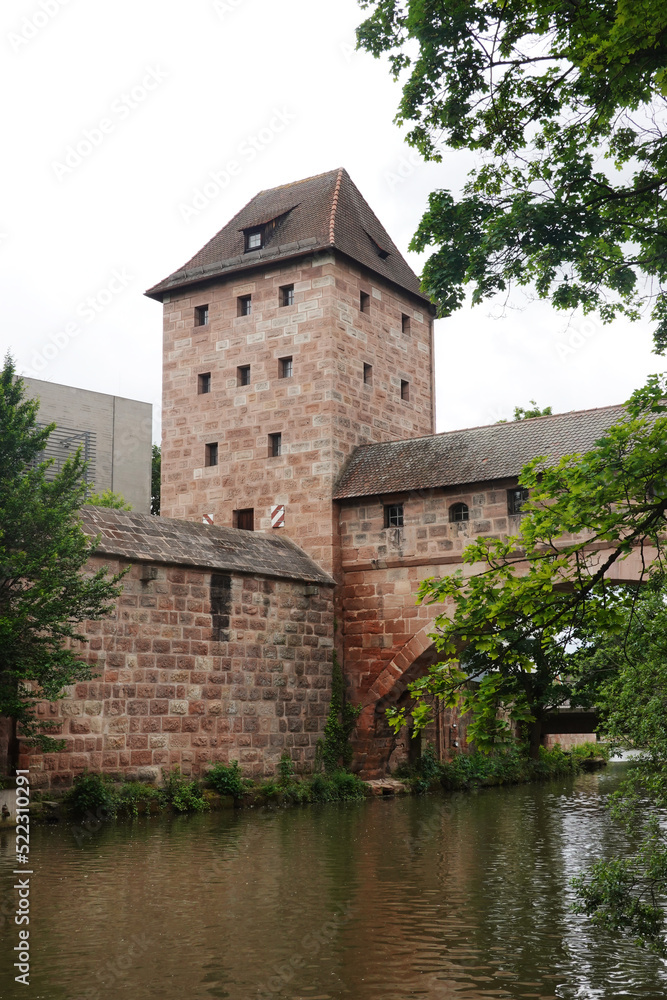 Schlayer tower in old fortification in Nuremberg, Germany