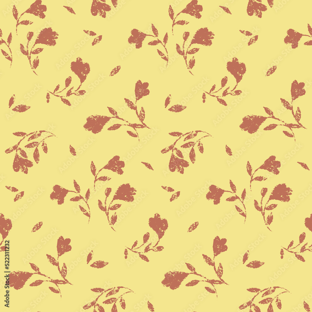 Seamless floral pattern, ditsy print with autumn mood. Vintage botanical background design with hand drawn textured plants, small sparse flowers, leaves. Vector illustration. Seamless floral pattern, ditsy print with autumn mood. Vintage botanical background design with hand drawn textured plants, small sparse flowers, leaves. Vector illustration.