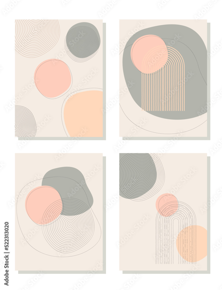 Banners with geometric abstraction, vector illustration.