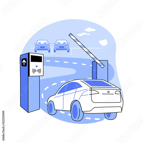 Parking entry station isolated cartoon vector illustrations.