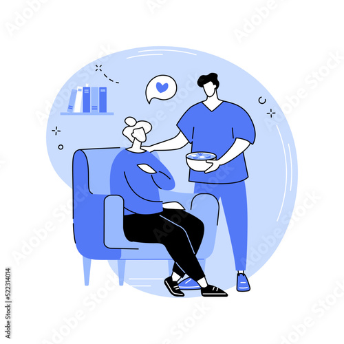 Home care service isolated cartoon vector illustrations.
