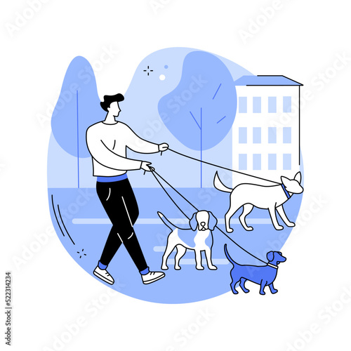 Pet walking isolated cartoon vector illustrations.