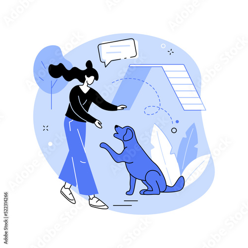 Professional pet training isolated cartoon vector illustrations.