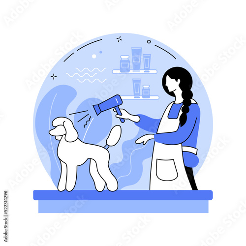 Pet grooming service isolated cartoon vector illustrations.