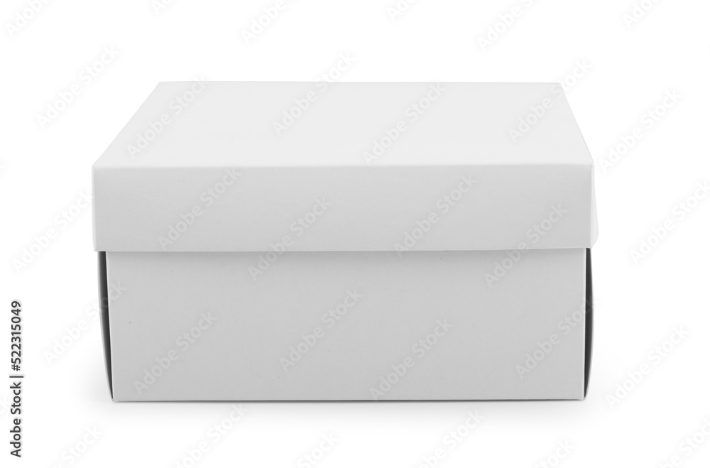 Fototapeta premium Black cardboard box on a white background