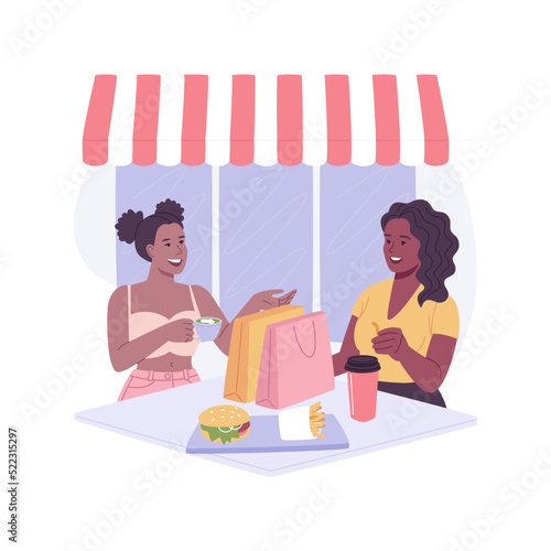 Food court isolated cartoon vector illustrations.