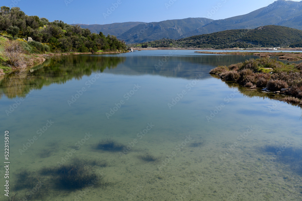 Psifta-Lagune auf dem Peloponnes, Griechenland // Psifta lagoon (Psifta wetland) on the Peloponnese, Greece