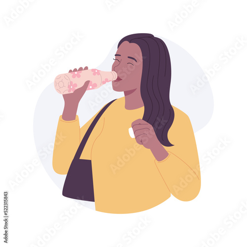 Reusable water bottle isolated cartoon vector illustrations.