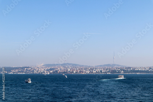 view of the bosphorus strait in Istanbul, Turkey in the bright sunny day © Sergei Timofeev