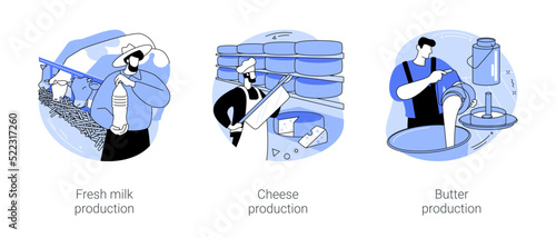 Dairy farming isolated cartoon vector illustrations se