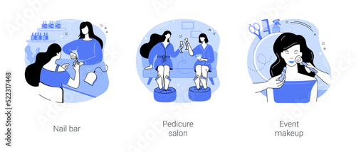 Beauty salon isolated cartoon vector illustrations se