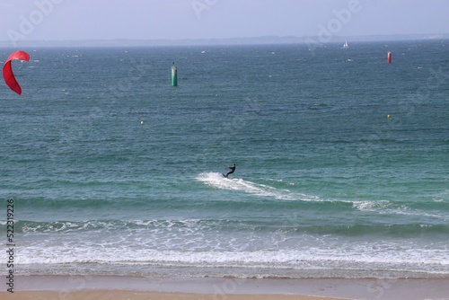 kite surfing on the beach