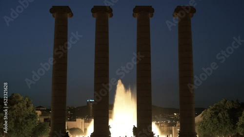 The Four Columns at the Magic Fountain in Barcelona photo