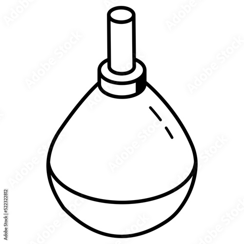 A nasal aspirator line isometric icon 