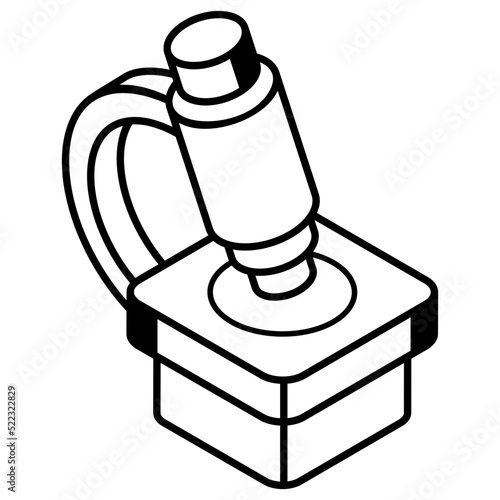 An icon of a microscope isometric design 