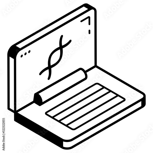 Trendy line icon denoting dna