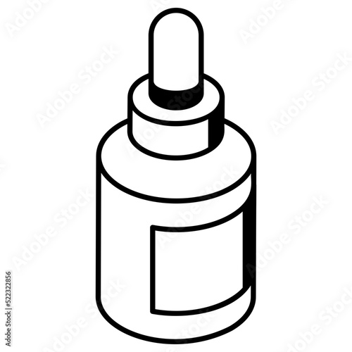 A dropper bottle line isometric icon