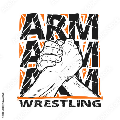 Symbol of competition on arm wrestling vector illustration