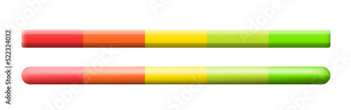 Rating scale or pain scale. Scale for questionnaires. Vector clipart isolated on white background. 3d clipart.