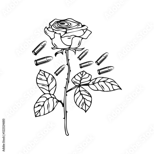 flower and bullet illustration vector