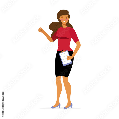 Woman expert on the white background