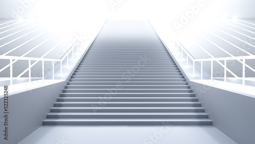 White stairs realistic 3d background illustration