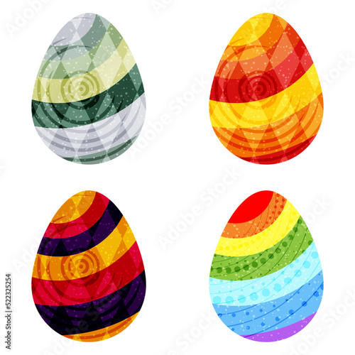 Easter eggs fantasy set. Vector illustration.