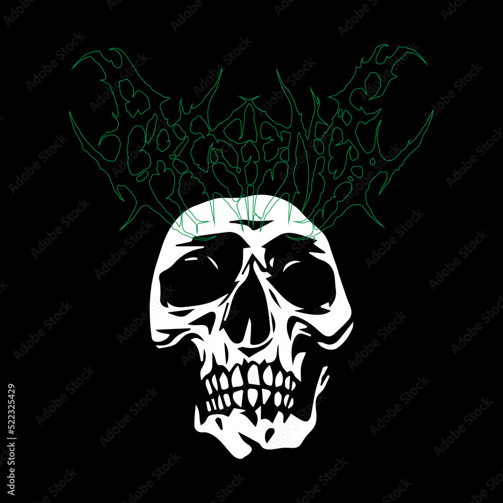 Fototapeta premium vector illustration of skull silhouette concept