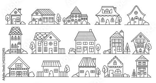 buildings doodles set