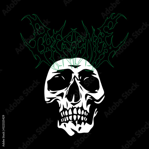 vector illustration of skull silhouette concept